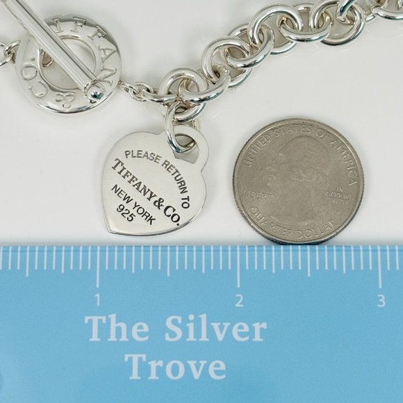 Vintage Authentic Return Tiffany & Co Toggle Heart Tag Necklace Sterling Silver - Picture 8 of 8